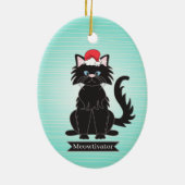 Ornament voor kerstmis met zwarte kat Santa Hat (Achterkant)