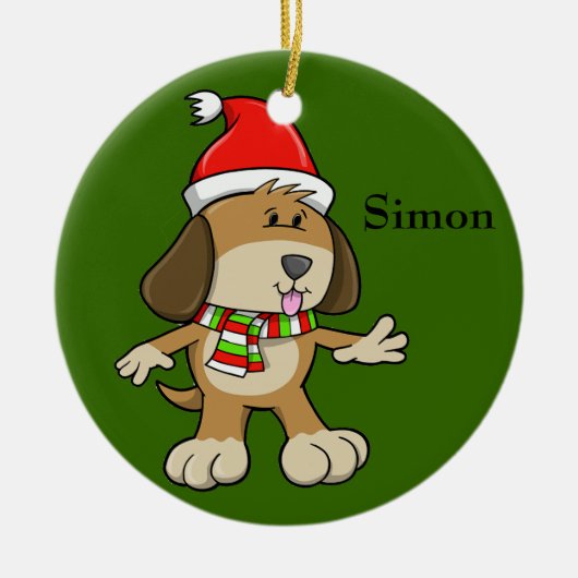 Ornament voor kerstpuppy "Simon" (Voorkant)