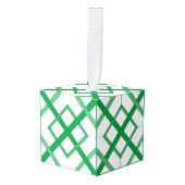 Ornament voor kubus - groene, onderling verbonden (Voorkant hoekig)