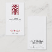 Ornament voor kunstwerken en kunstwerken van roos visitekaartje (Voorkant / Achterkant)