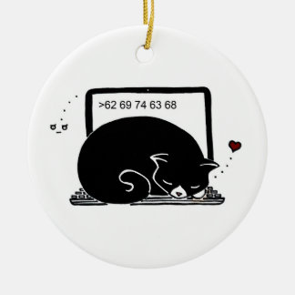 Ornament voor laptopkattenbrood (Tuxedo - zwart-wi