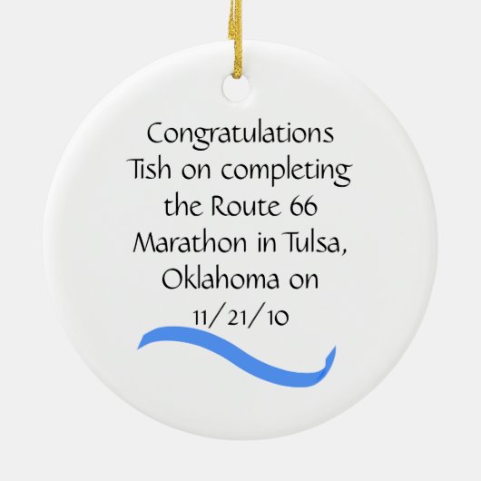 Ornament voor marathon-runner van Voman (Achterkant)