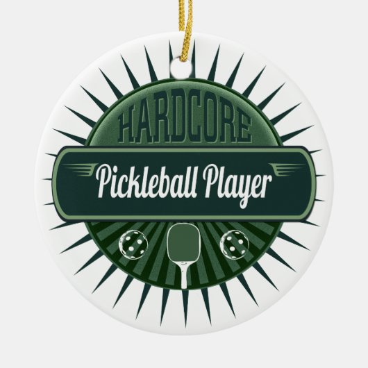 Ornament voor Merry Kerstmis Pickleball Player Tre (Voorkant)