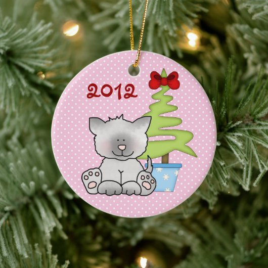 Ornament voor persoonlijke baby's met eerste kerst (Boom)