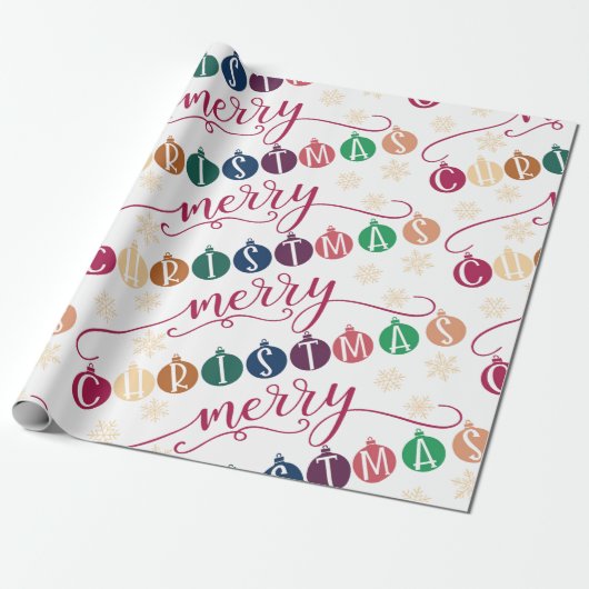 Ornament voor prettige kerstfeestdagen cadeaupapier (Uitgerold)