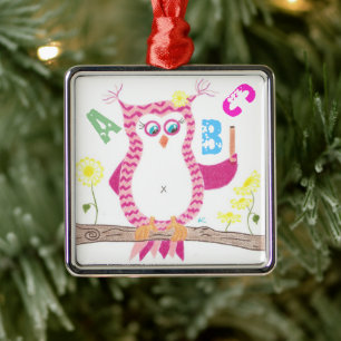 Ornament voor roze uil-leraar