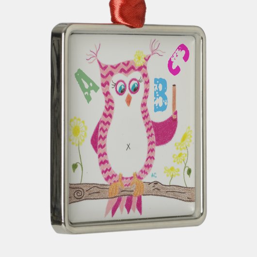 Ornament voor roze uil-leraar (Rechts)