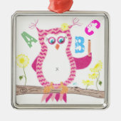 Ornament voor roze uil-leraar (Voorkant)