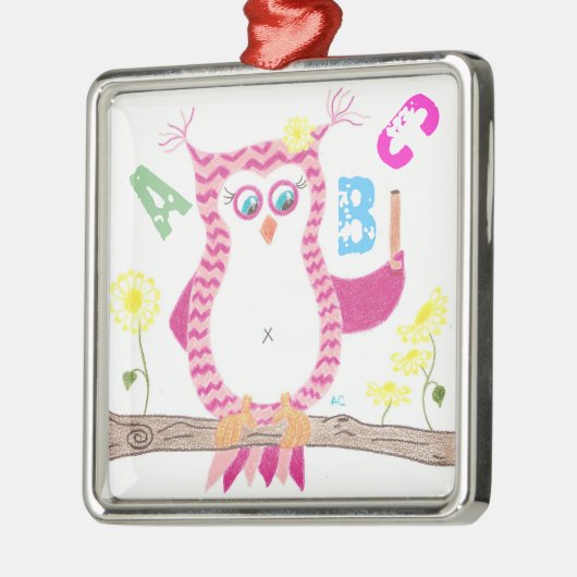 Ornament voor roze uil-leraar (Links)