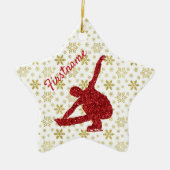 Ornament voor schaatsen - Goud en rood (Voorkant)