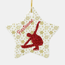 Ornament voor schaatsen - Goud en rood