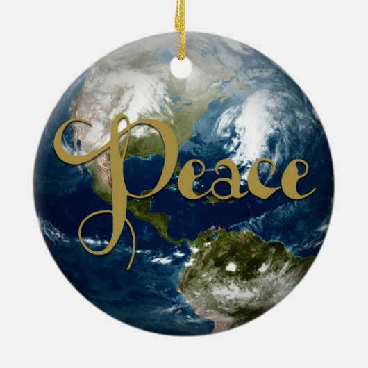 Ornament voor vrede op aarde met kerstbomen (Achterkant)