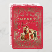 Ornament voor vrolijk kerstfeest - Uitnodiging Ka (Voorkant / Achterkant)