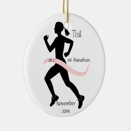 Ornament voor vrouwelijke marathon in roze (Rechts)