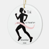 Ornament voor vrouwelijke marathon in roze (Links)