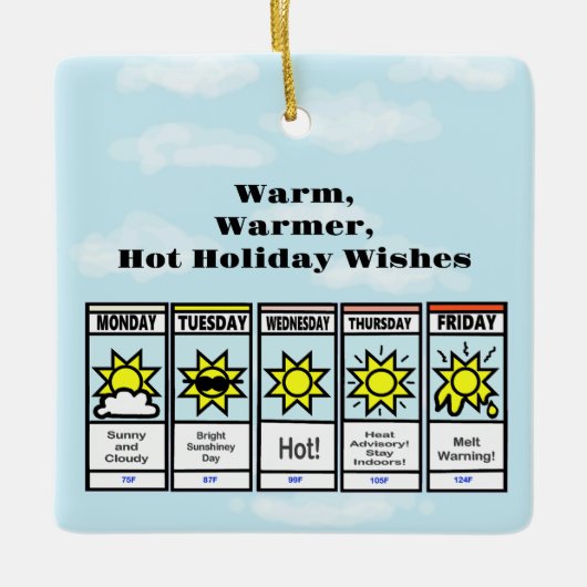 Ornament voor warme kerstweersvoorspellingen (Voorkant)