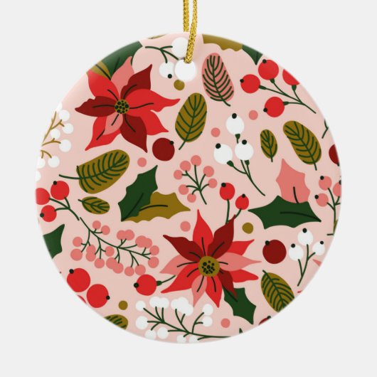 Ornament voor wintervakantie in Poinsettia (Voorkant)