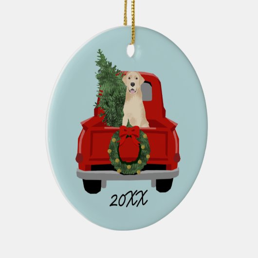 Ornament voor Yellow Lab-kerst (Rechts)