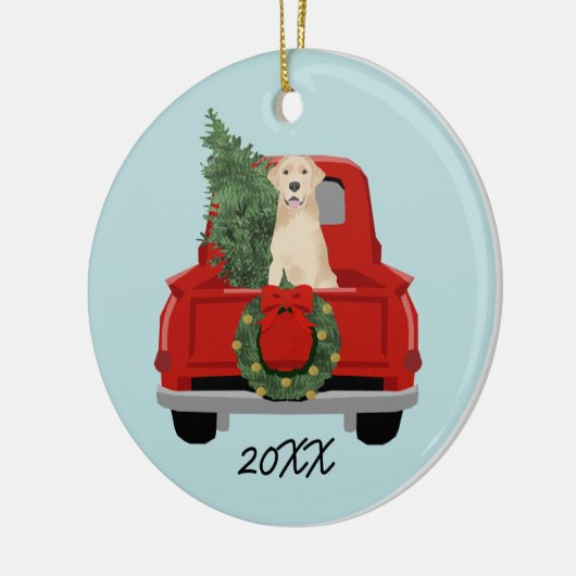 Ornament voor Yellow Lab-kerst (Links)
