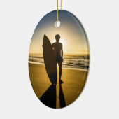 Ornament voor zonnestralen van surfer-silhouette (Links)