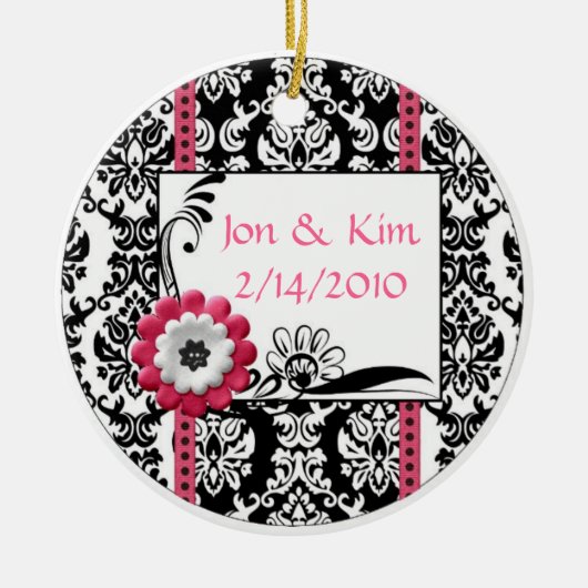 Ornament voor zwart-witbruiloft (Voorkant)