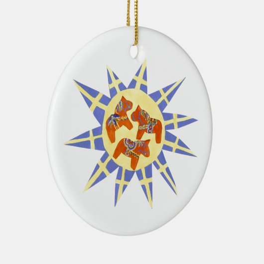 Ornament voor Zweedse vlag en Dala Horses (Rechts)