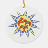 Ornament voor Zweedse vlag en Dala Horses (Voorkant)