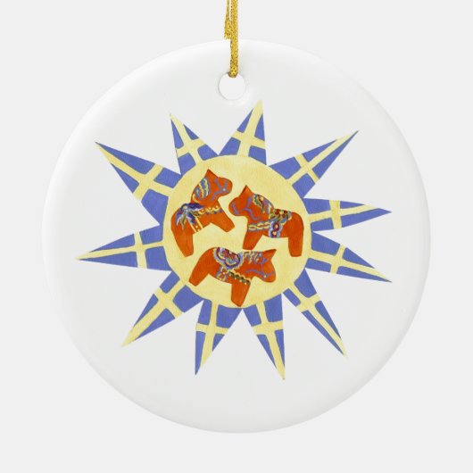 Ornament voor Zweedse vlag en Dala Horses (Achterkant)