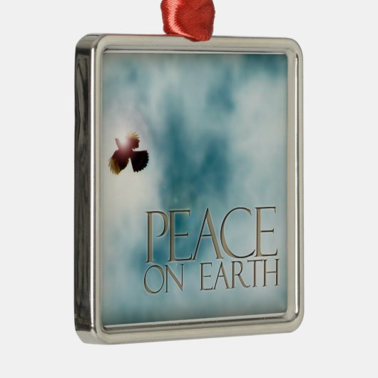 Ornament, vrede op aarde, vredesduif metalen ornament (Rechts)
