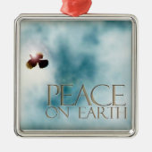 Ornament, vrede op aarde, vredesduif metalen ornament (Voorkant)