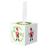 Ornament - Vrolijk Kerstman en Boom (Voorkant hoekig)