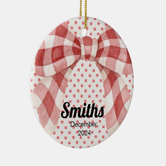 Ornament w / Red Plaid Bow (Rechts)