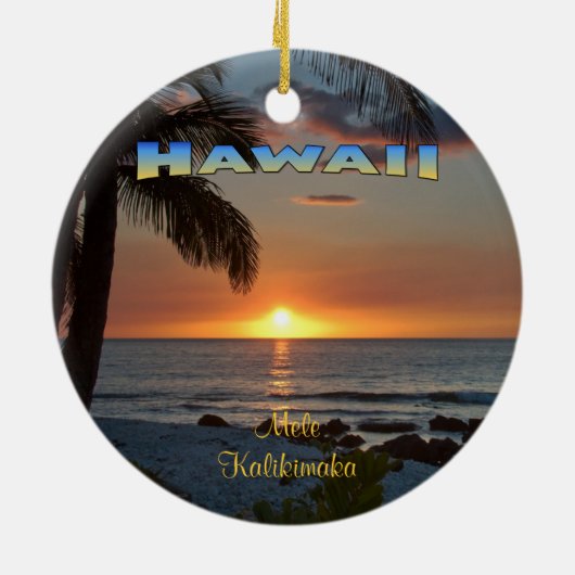 Ornament: Waikoloa Sunset #1 (Cirkel) Keramisch Ornament (Achterkant)