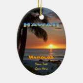 Ornament: Waikoloa Sunset #1 (ovaal) Keramisch Ornament (Achterkant)