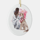 Ornament Waterverf van meisjes en honden (Rechts)