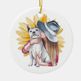 Ornament Waterverf van meisjes en honden