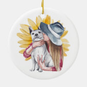 Ornament Waterverf van meisjes en honden (Achterkant)