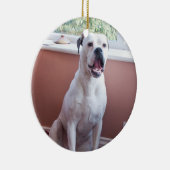 Ornament: White Boxer Dog Keramisch Ornament (Rechts)