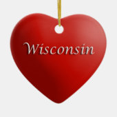 Ornament Wisconsin Red Heart Keepomwille (Voorkant)