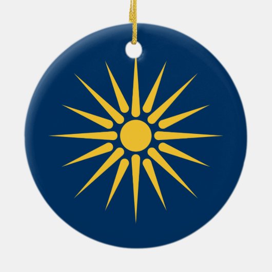 Ornament with flag of Macedonia, Greece (Achterkant)