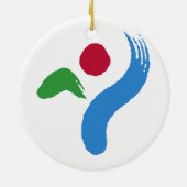 Ornament with flag of Seoul, South Korea (Achterkant)