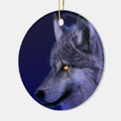 Ornament: Wolf Head kerstversiering Keramisch Ornament (Links)