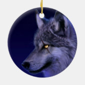 Ornament: Wolf Head kerstversiering Keramisch Ornament (Achterkant)