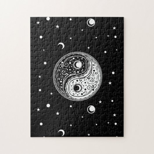 Ornament yin yang sign paisley design legpuzzel (Verticaal)