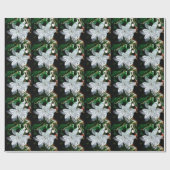 Ornament - zilveren poinsettia decoratie cadeaupapier (Vlak)