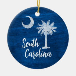 Ornament - Zuid-Carolina Vlag met Palmetto Tree