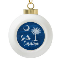 Ornament - Zuid-Carolina Vlag met Palmetto Tree