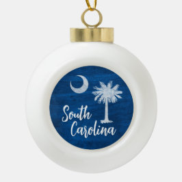 Ornament - Zuid-Carolina Vlag met Palmetto Tree