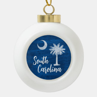 Ornament - Zuid-Carolina Vlag met Palmetto Tree