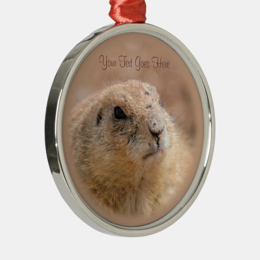 Ornament: Zwarte staarthond (Premium Round) Metalen Ornament (Rechts)